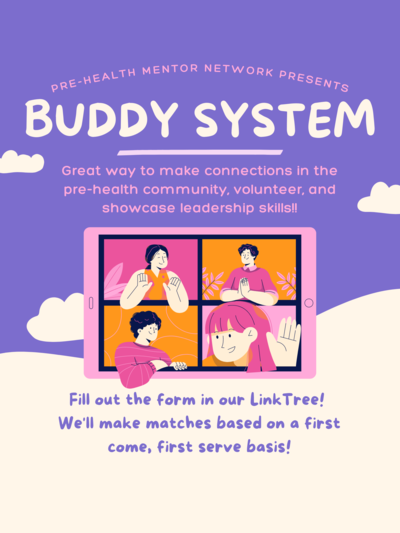 The background color is half white and half purple. There is a picture of cartoon people on a mobile device communicating.