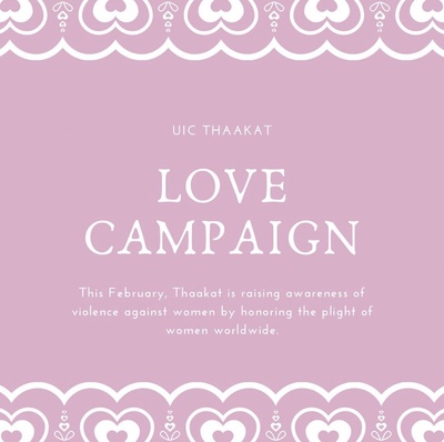 The background color is pink and the text is in white for the first two images. The background color is red and the text is white for the last image.