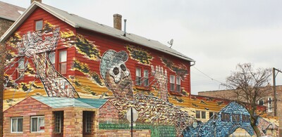 Public artwork that is located in Pilsen neighborhood of Chicago.