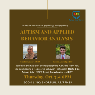 The background color is dark beige and there are two images of a UIC student and the guest speaker for our second event's guest speaker.