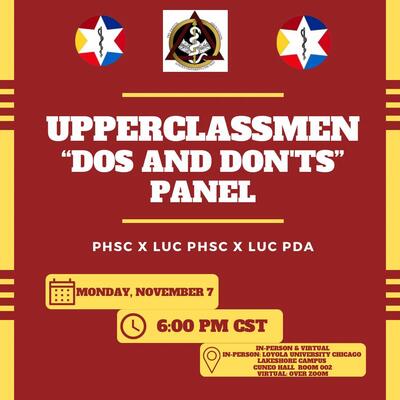 "We will be having a diverse panel of different universities and pre-health tracks giving advice on topics such as classes, professors, LOR, research, time management, standardized tests (MCAT, DAT, GRE, OAT, etc.), and how to overall succeed as a pre-health student. We hope to see you there!"