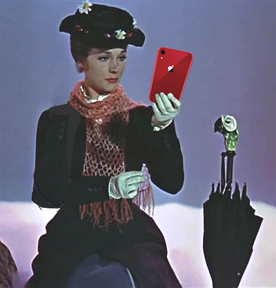 Mary Poppins with an iPhone